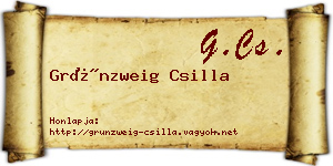 Grünzweig Csilla névjegykártya